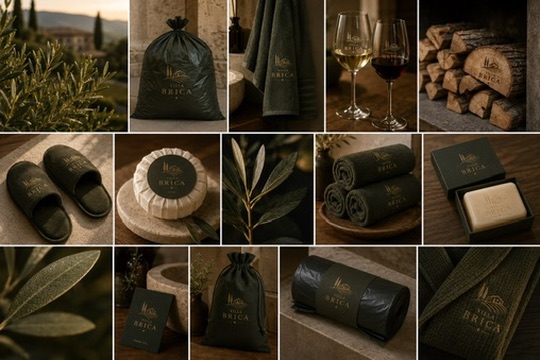 Villa Brica amenities and olive-toned rituals